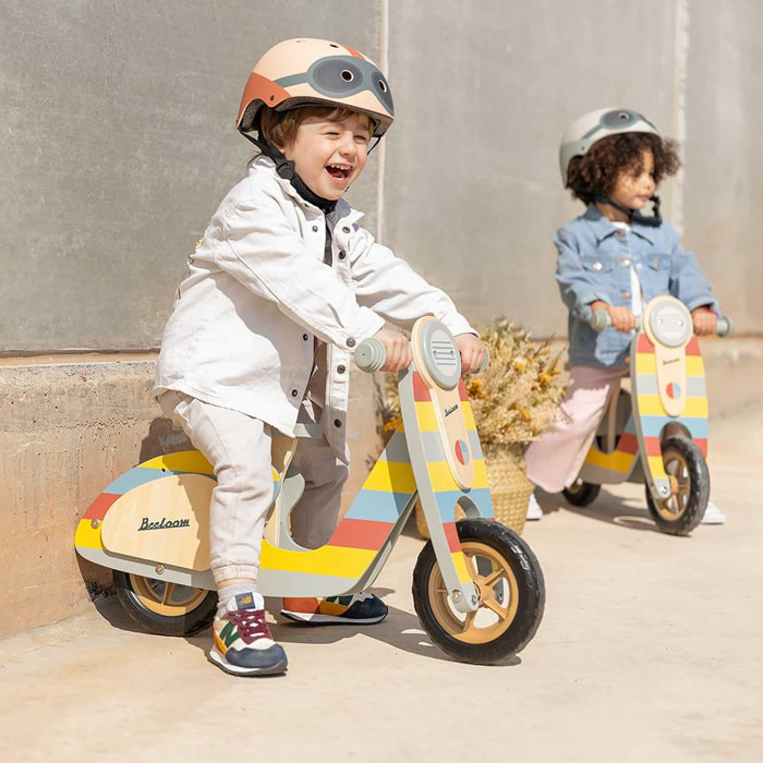 Moto sin pedales RAINBOW SCOOTER correpasillos infantil de madera diseño multicolor