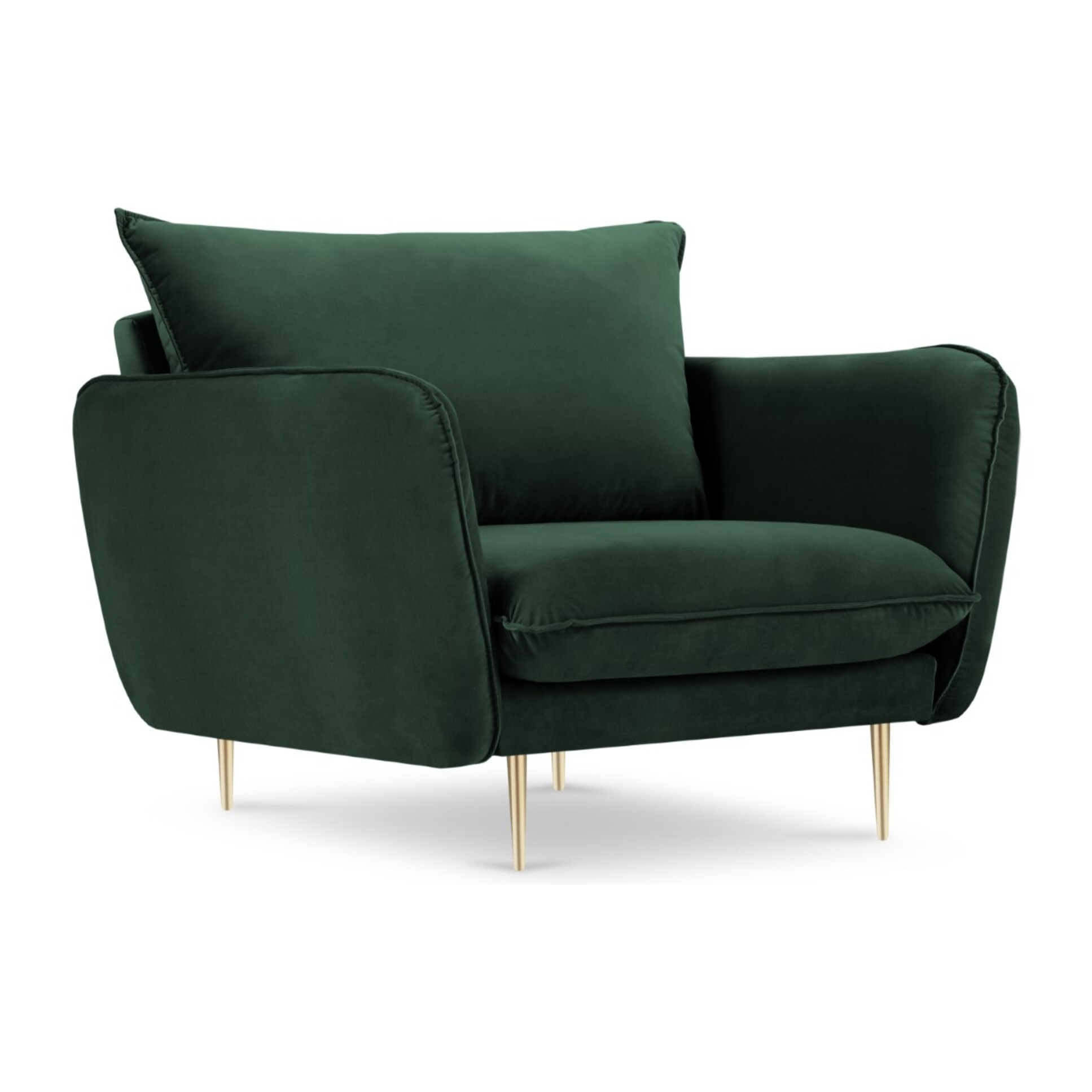 Fauteuil "Vienna" en velours vert bouteille