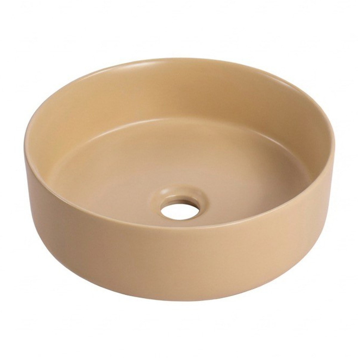Vasque à poser ronde 36 cm hauteur 12,5 cm sans trop-plein moka mat PixL (CEPX3636MOM)