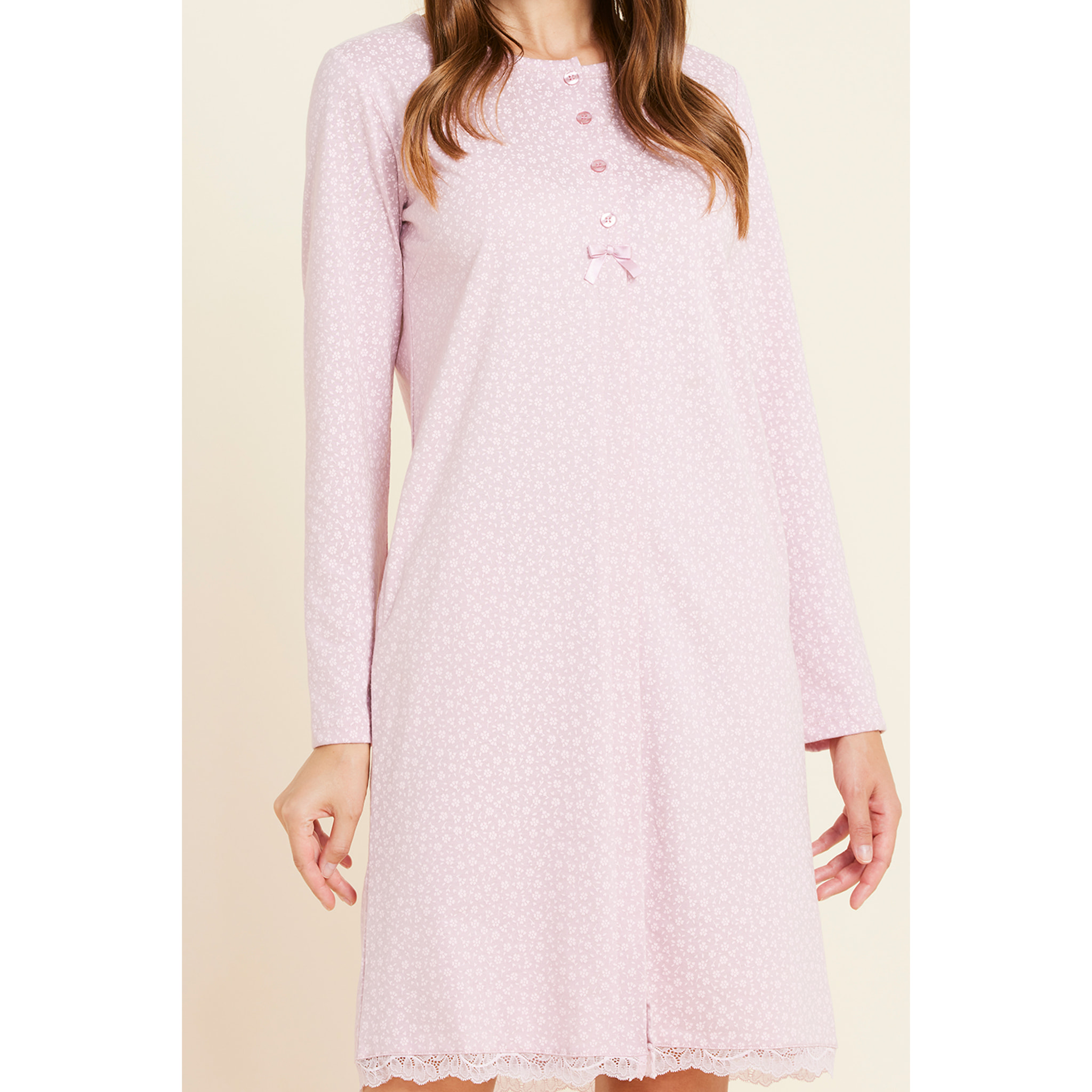 Camicia da notte donna cotone fiorellina Noidinotte