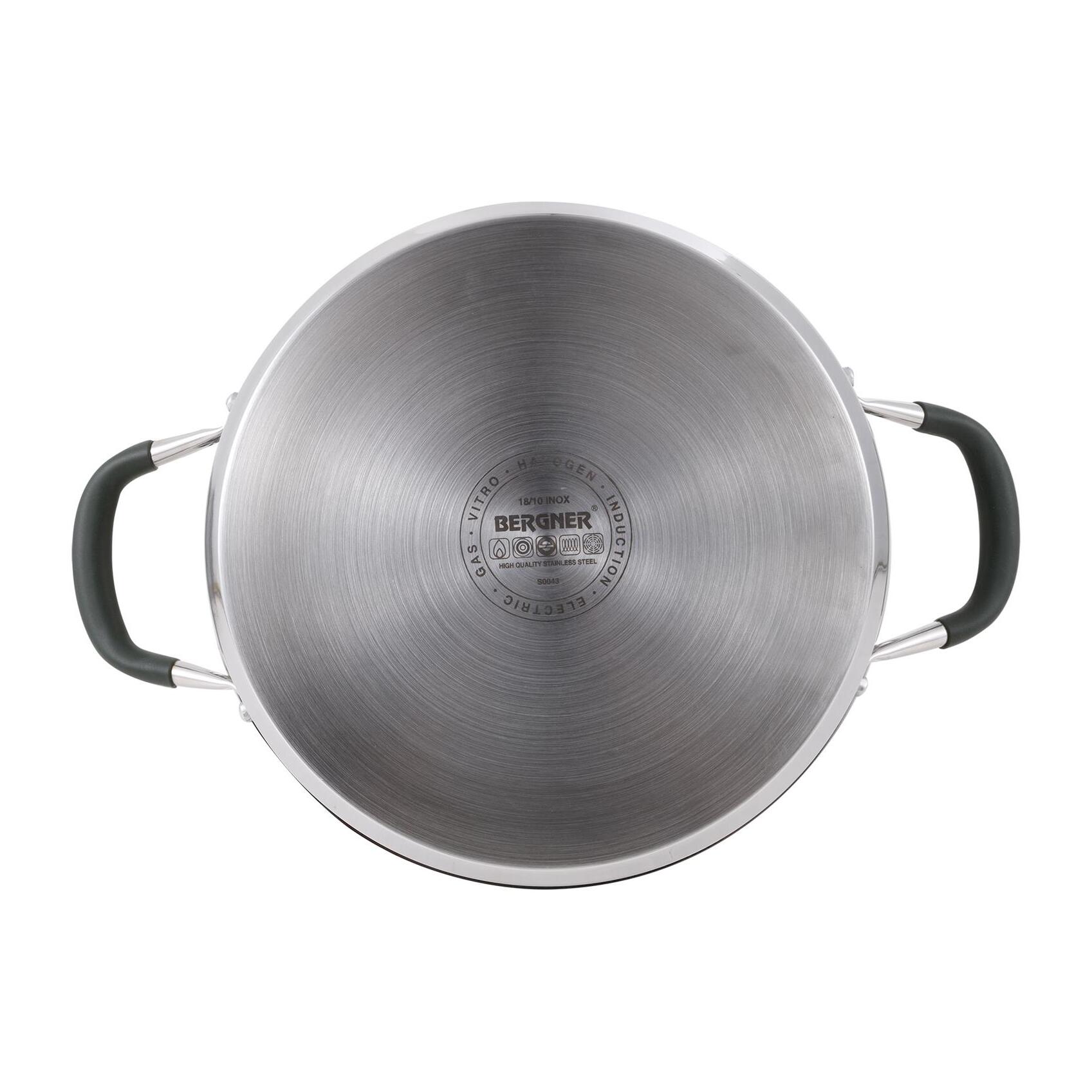 Olla Ø28x16,5cm de 9,5Len Acero inoxidable MIDNIGHT con tapa Bergner