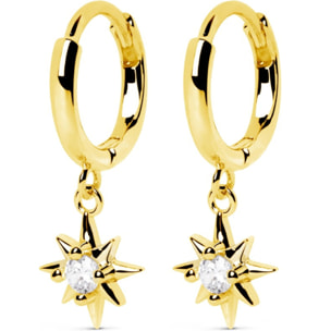 Pendientes Polar Star Plata Baño Oro