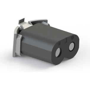 Jeu de 4 pieds de lit gris (2 lumineux + 2 classiques) | Metal | Hauteur 16 cm