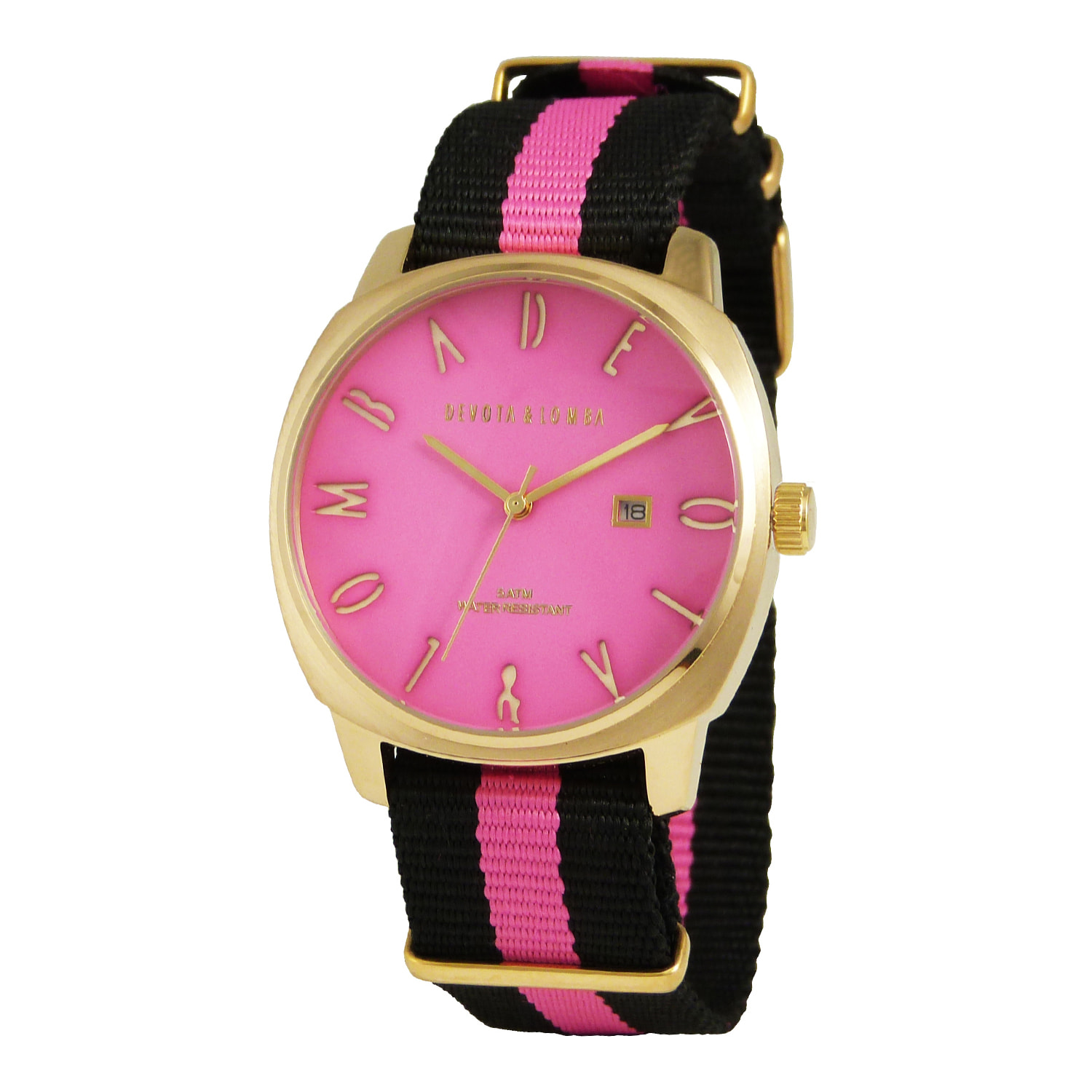 Reloj Devota & Lomba DL008MSPBK-PK-02PINK Mujer Analogico Cuarzo con Correa de Nylon