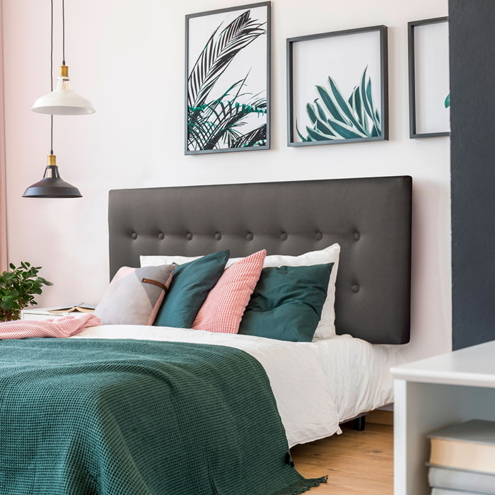Tete de lit Capitonnee | Gris anthracite
