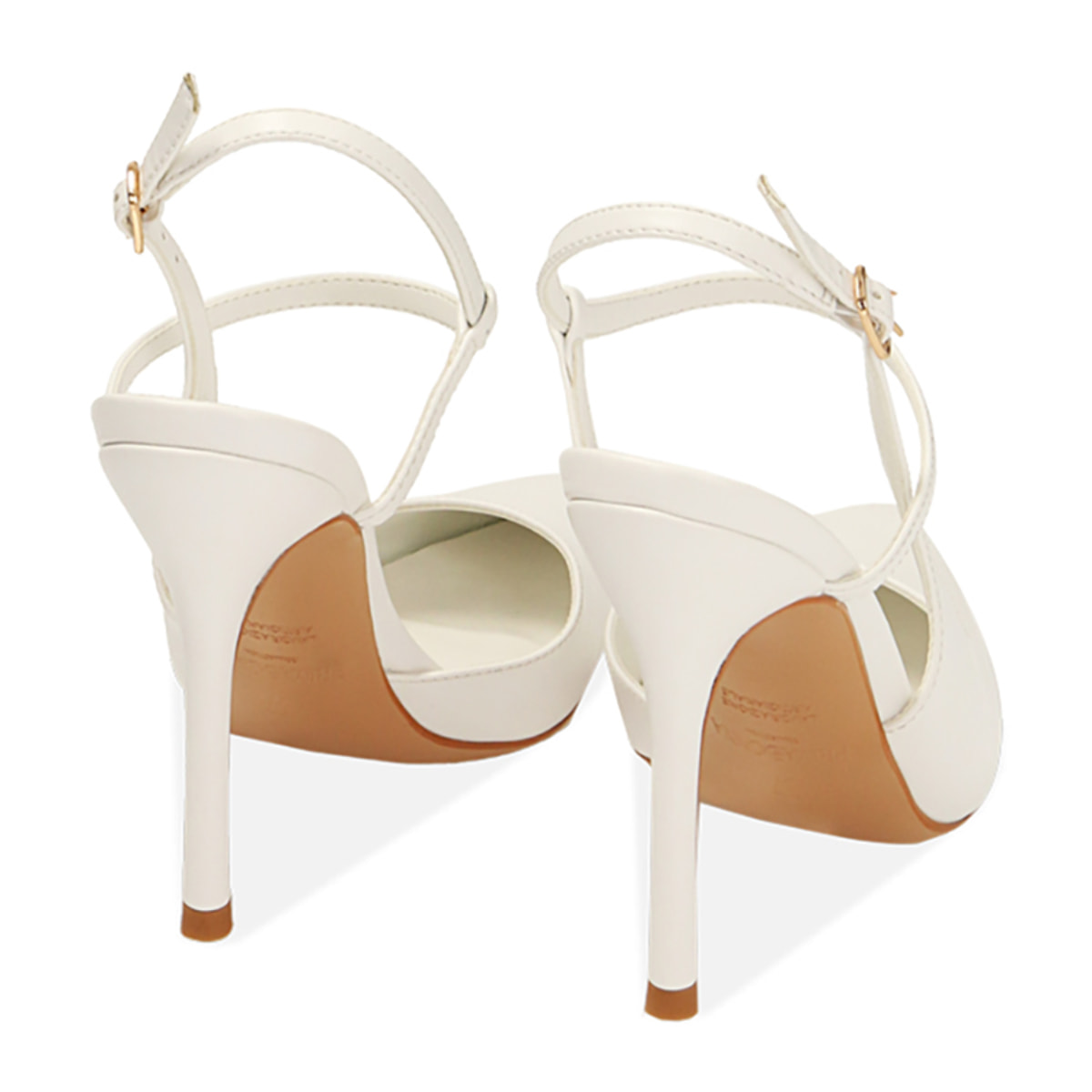 Décolleté slingback bianche, tacco 10,5 cm