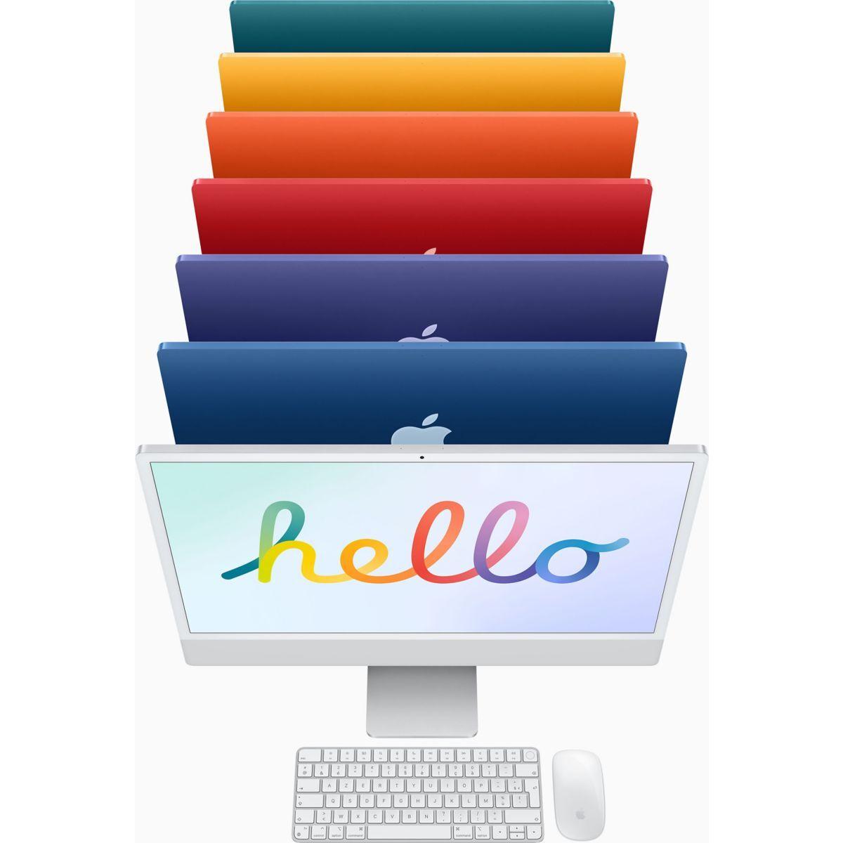 Ordinateur Apple IMAC 24 M1 8Go 512GO CPU 8 GPU 8 Argent