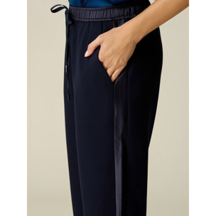 Oltre - Joggers con dettagli in raso - Blu