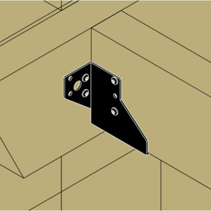 Sabot à ailes extérieures - T200 L.46 /H.77 mm - Finition noire - SIMPSON - SAE200/46/2PB