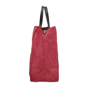 Borsa a mano da donna Made in Italy - Modello Novara Lux - Pelle Scamosciata - 34.5 x 32.0 x 17.0 cm