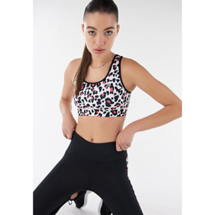 Reggiseno sportivo tessuto traspirante a fantasia all over