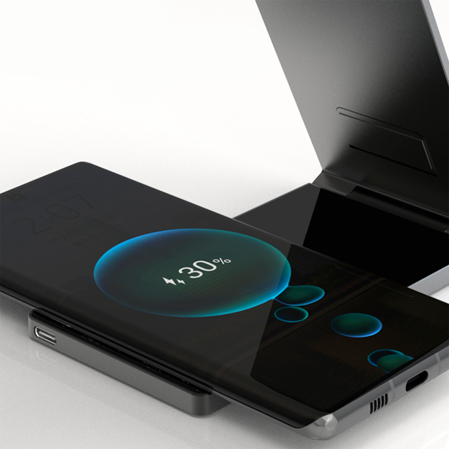 Supporto caricabatterie pieghevole Magsafe 3 in 1. Qi + ricarica wireless Magsafe.