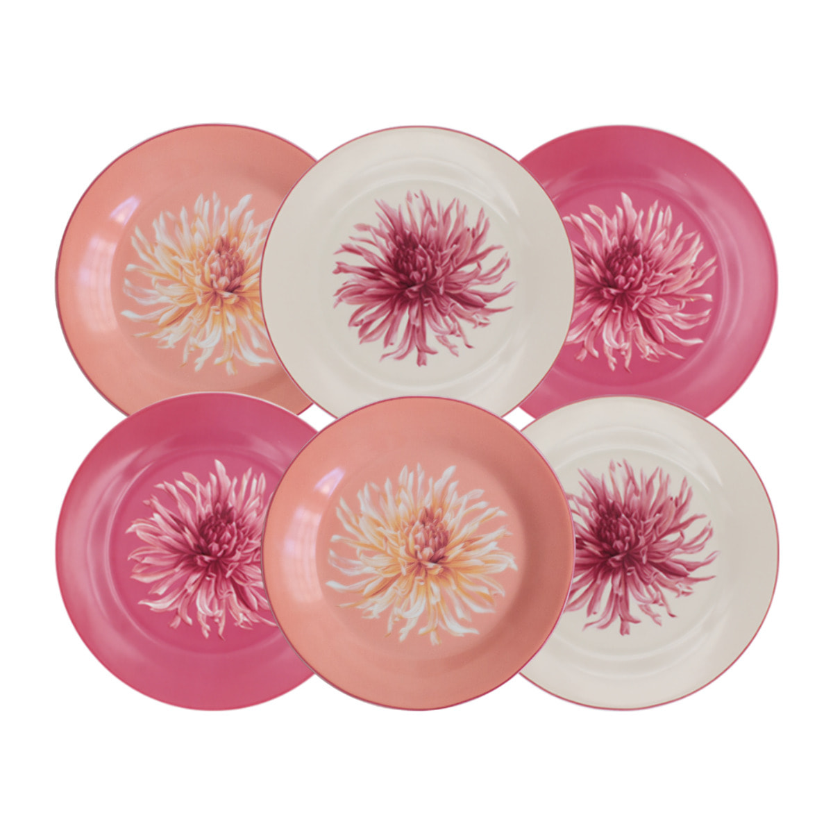 Lot de 6 petites assiettes, FLORA