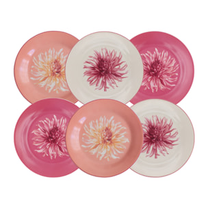 Lot de 6 petites assiettes, FLORA