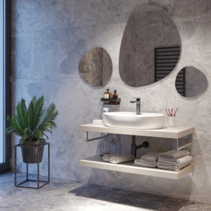 B-Way set mitigeur lavabo + mitigeur cuisine Ceramia Timeless acier inoxydable, douchette extractible, noir mat (SATTMLBM271)