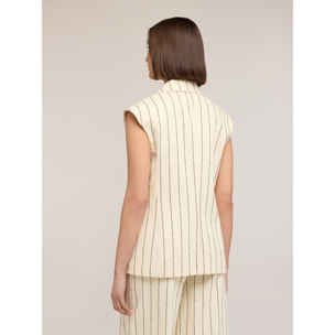 Motivi - Chaleco a rayas diplomáticas The Tailoring Lab - Beige