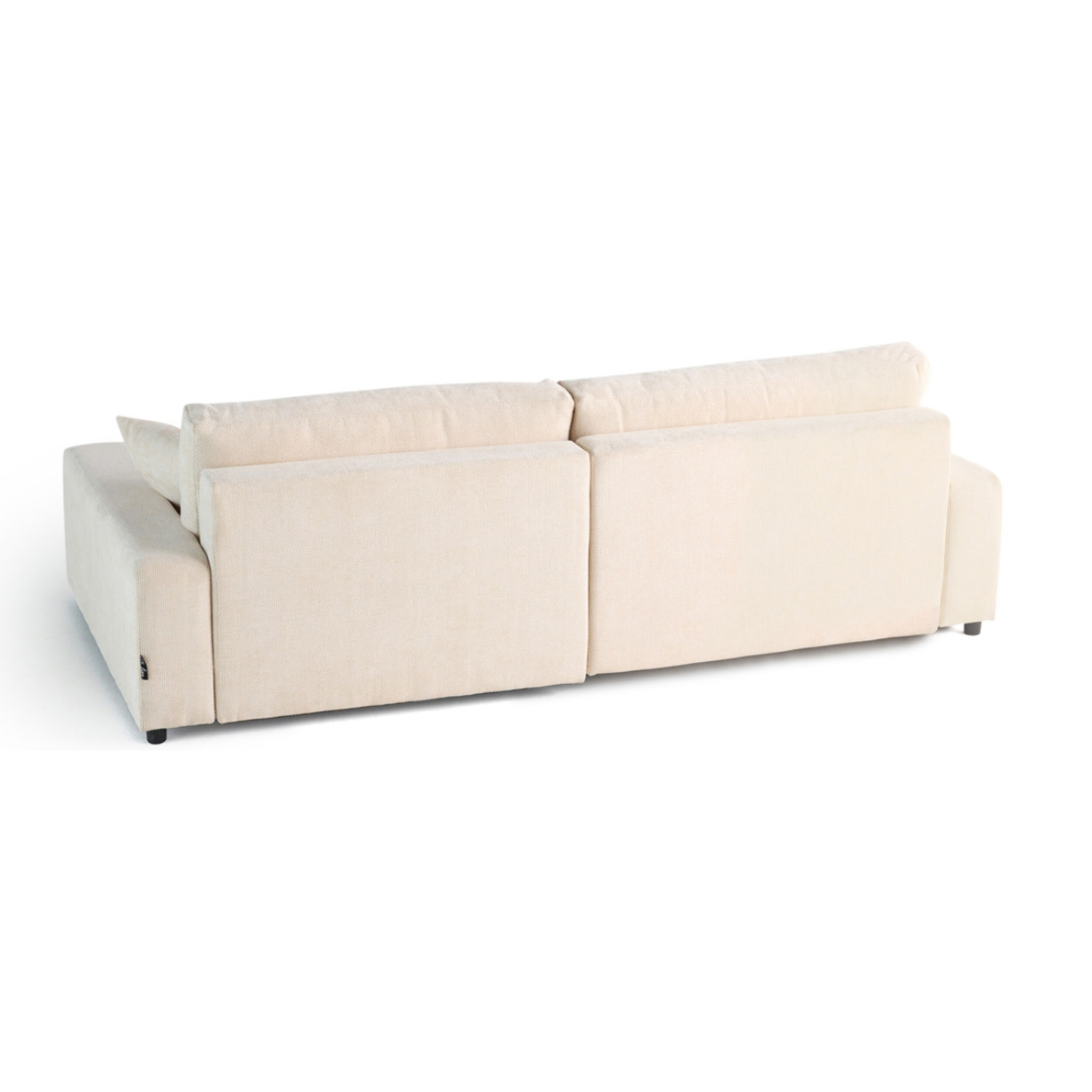 Pivoine - canapé d'angle réversible - 4 places - convertible avec coffre - en velours texturé - Beige