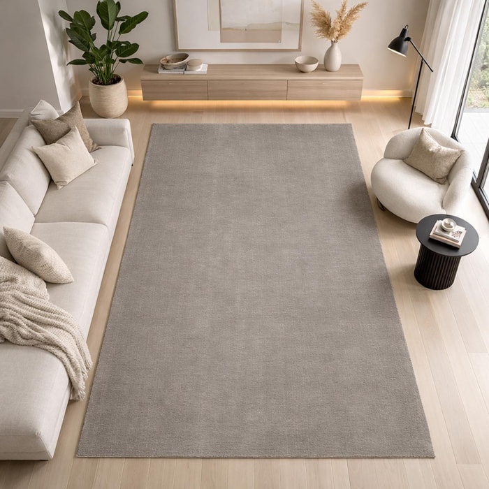 Tapis salon MITA, soft et soyeux, tapis uni à l'aspect Shaggy