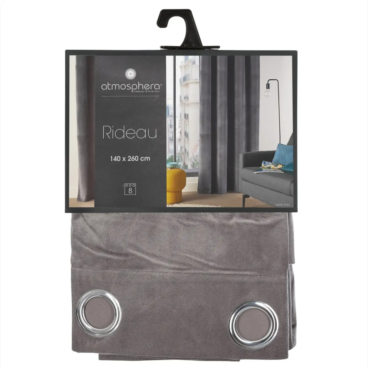 Rideau "Lilou" gris ardoise 140x260cm