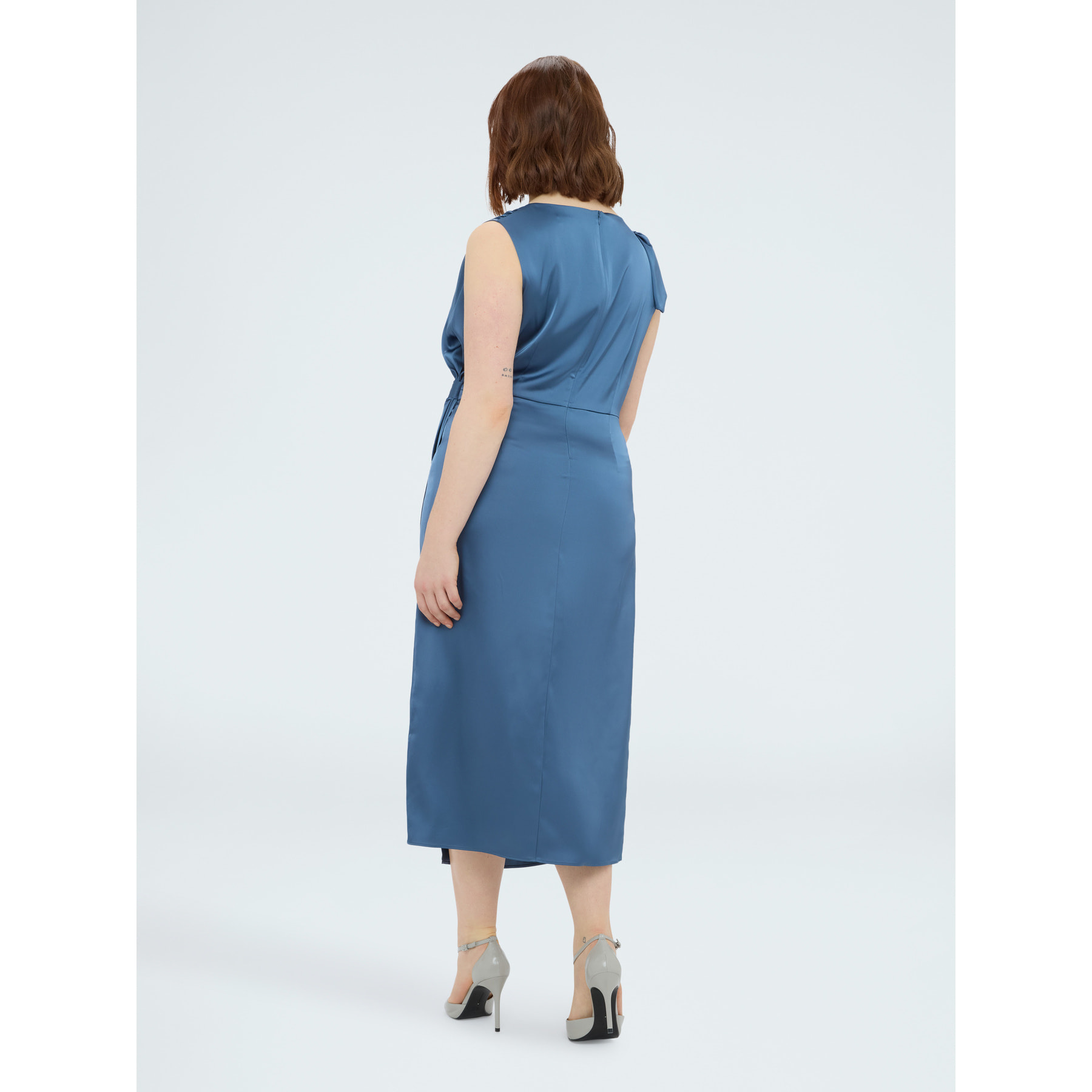 Fiorella Rubino - Vestito in raso con drappeggio - Blu