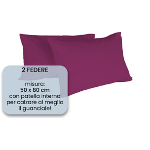 COPPIA FEDERE MAX COLOR, 100% Cotone, Made in Italy - FUCSIA