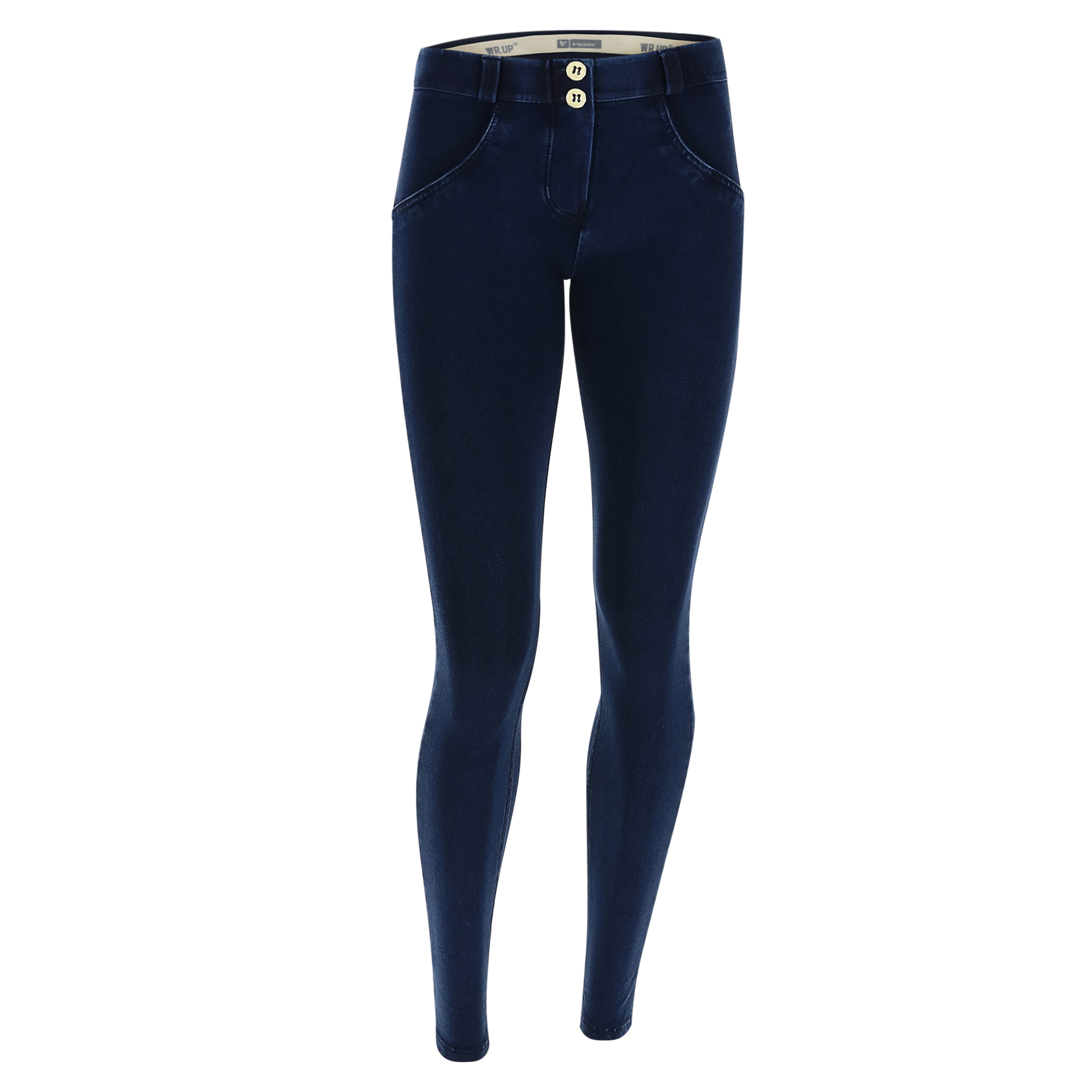 Pantalone WR.UP® superskinny vita e lunghezza regular in jersey denim scuro