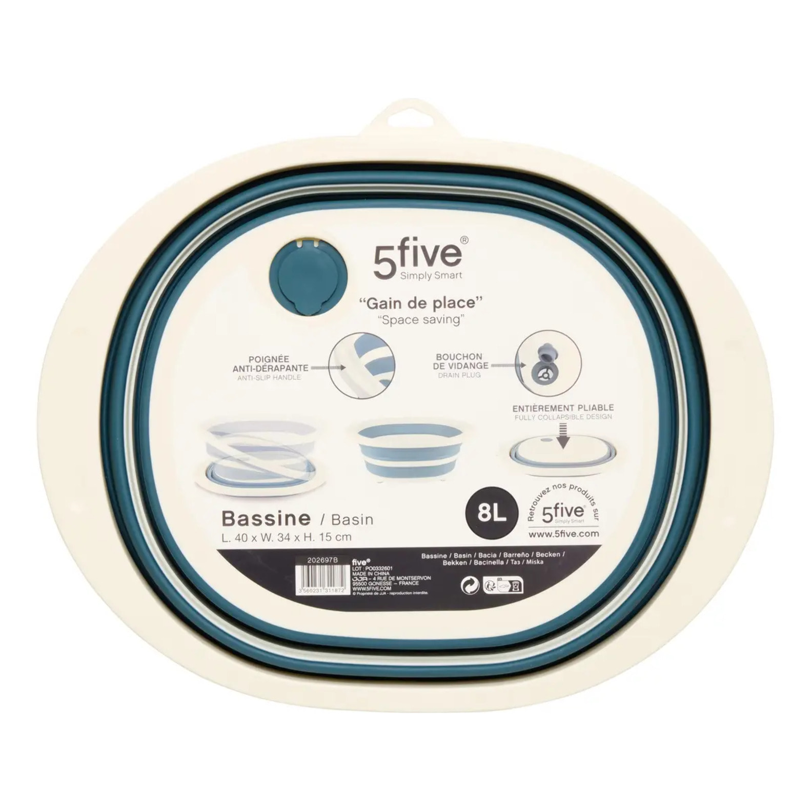 BASSINE 8L RETRACT+BOUCHON ASS