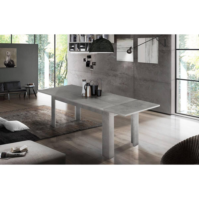 Tavolo per sala da pranzo estensibile, Made in Italy, Tavolo moderno con allunghe, Consolle allungabile, cm 160/210x90h75, colore Grigio Cenere