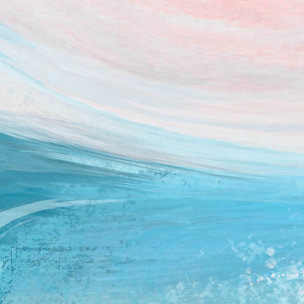 Affiche encadrée abstraite vague bleu et rose Affiche + cadre en métal - Noir