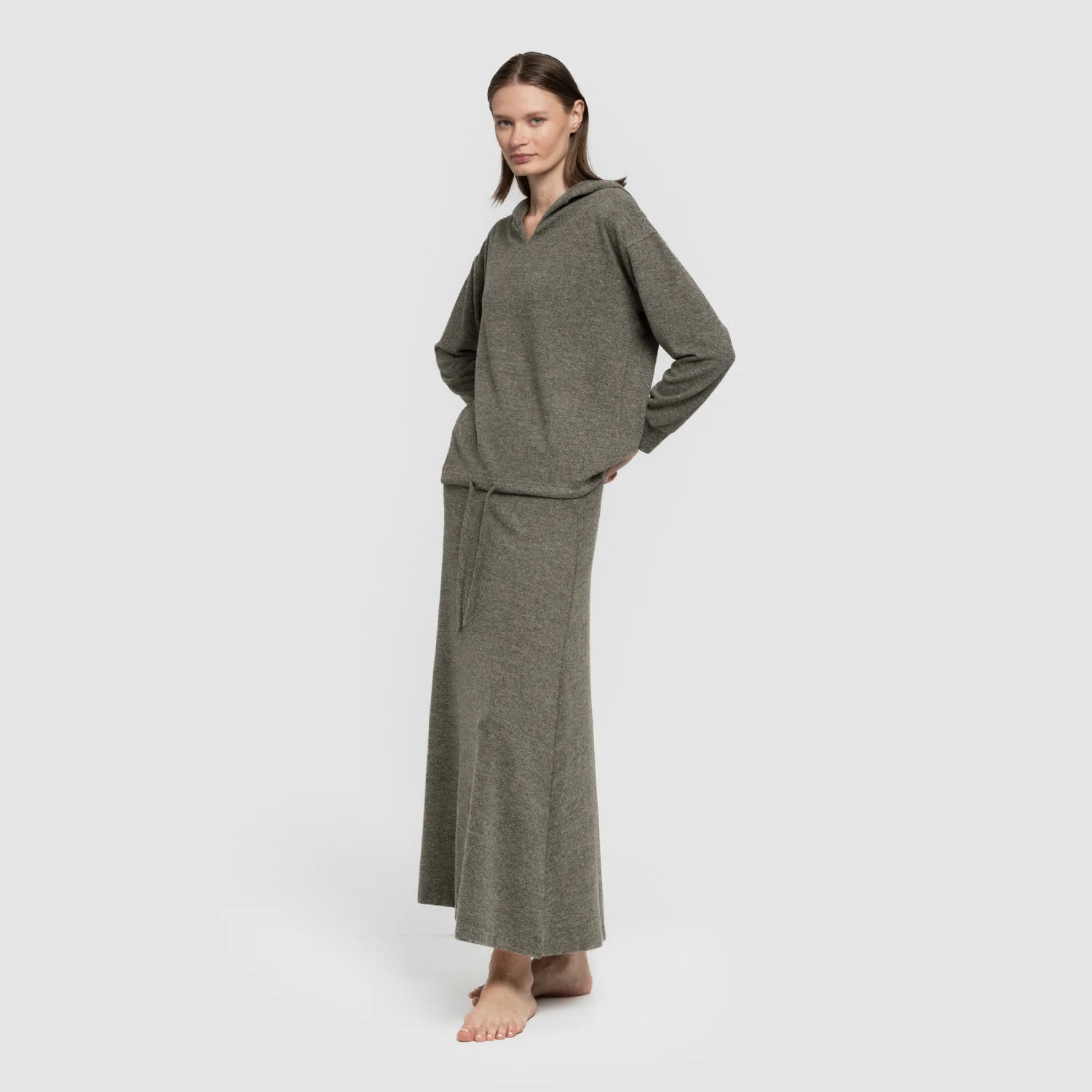Falda midi evasé new punto extra suave
