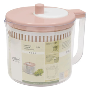 Essoreuse à salade Poly ronde 2,5L rose