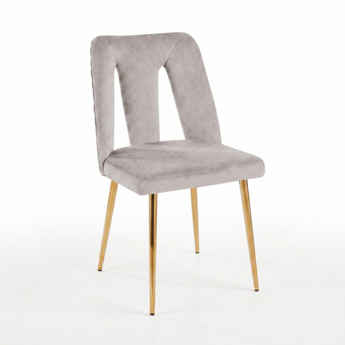 Sedia Imbottita in Effetto Velluto con Schienale Aperto e Gambe Oro, Design Moderno ed Elegante per Sala da Pranzo, Cucina, Soggiorno, Studio e Ufficio