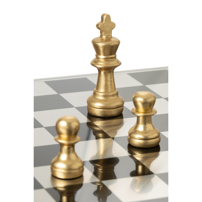 J-Line décoration Pièce D'échecs Renne - polyrésine - or/noir