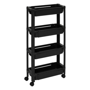 Desserte extensible 4 niveaux noir