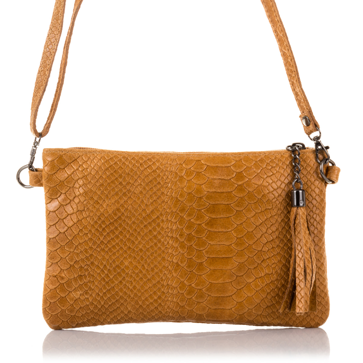 Deanna Bolso de mano Mujer.Piel auténtica Gamuza Grabado Serpiente