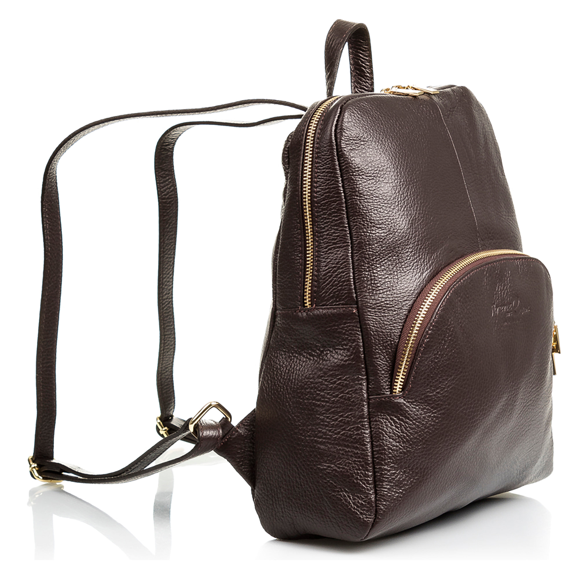 FIRENZE ARTEGIANI Borsa zaino da donna Monastier Vera pelle Dollaro Made in Italy 31x10x31 Cm. Colore: marrone cioccolato