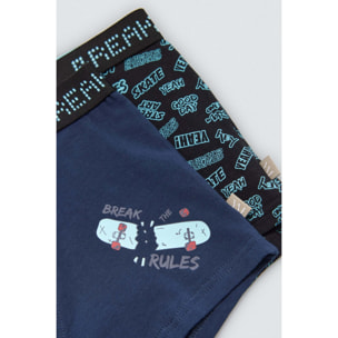 Confezione da 2 boxer da bambino "Break the Rules"