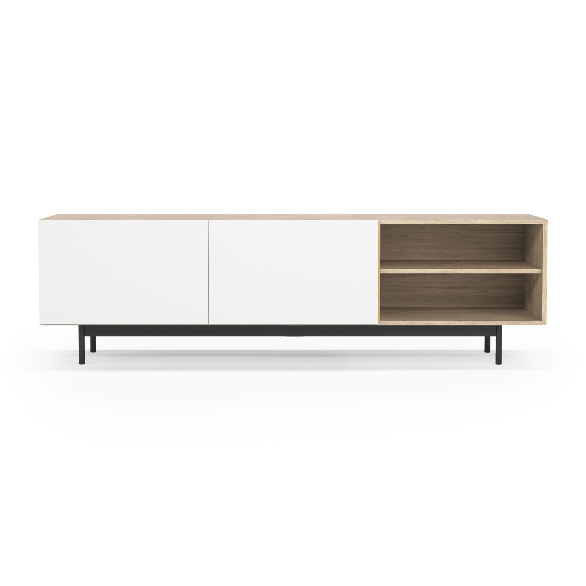 Bajo tv Printed roble claro y blanco 52x180x44 cm