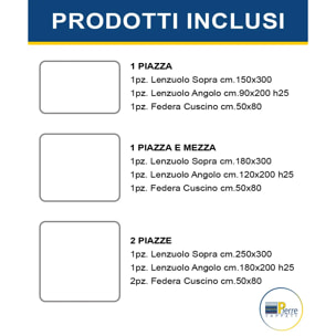Completo Lenzuola tinta unita Blu Avio 100% Flanella e Made in Italy