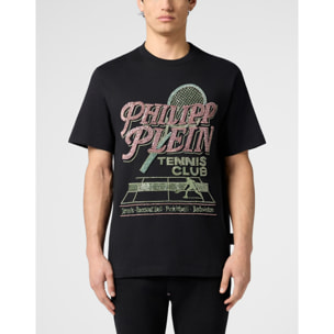 PHILIPP PLEIN Round Neck T-Shirt Tennis Club Strass