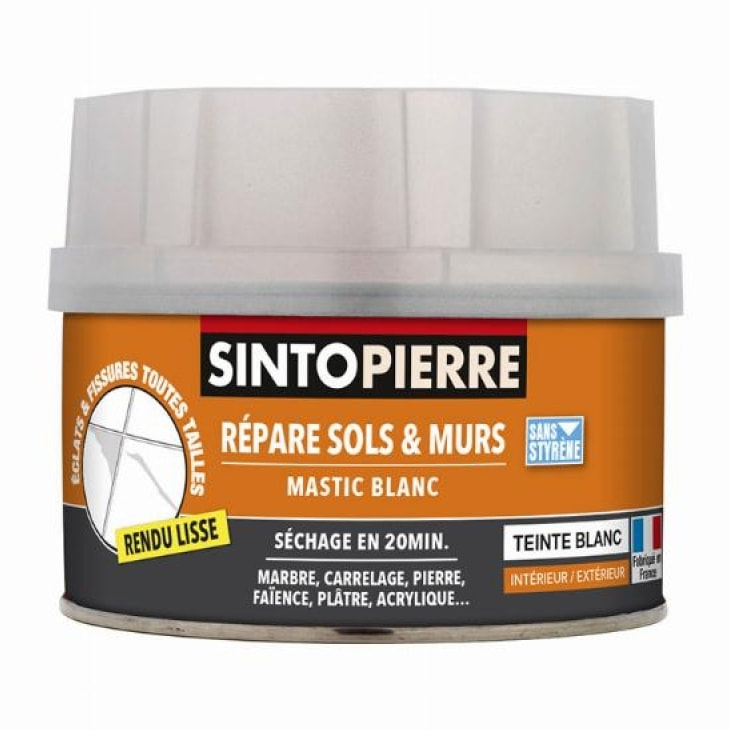 Mastic de réparation SINTOPIERRE Blanc - Boite de 170ML - 32020