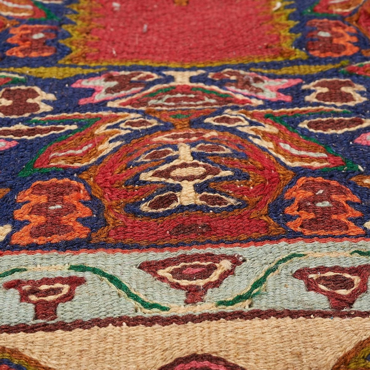 Authentique Tapis d'Orient kilim fait main en laine SENNEH