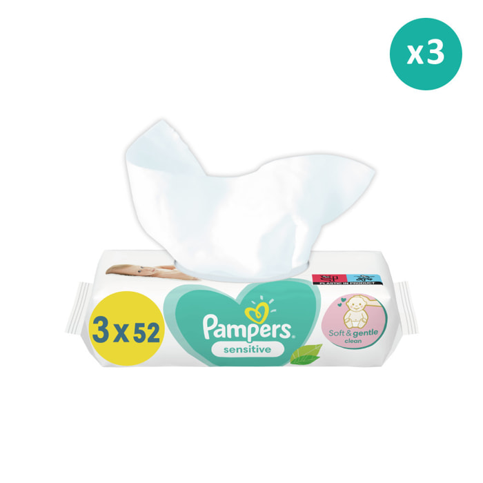 3x156 Lingettes Sensitive, Pampers