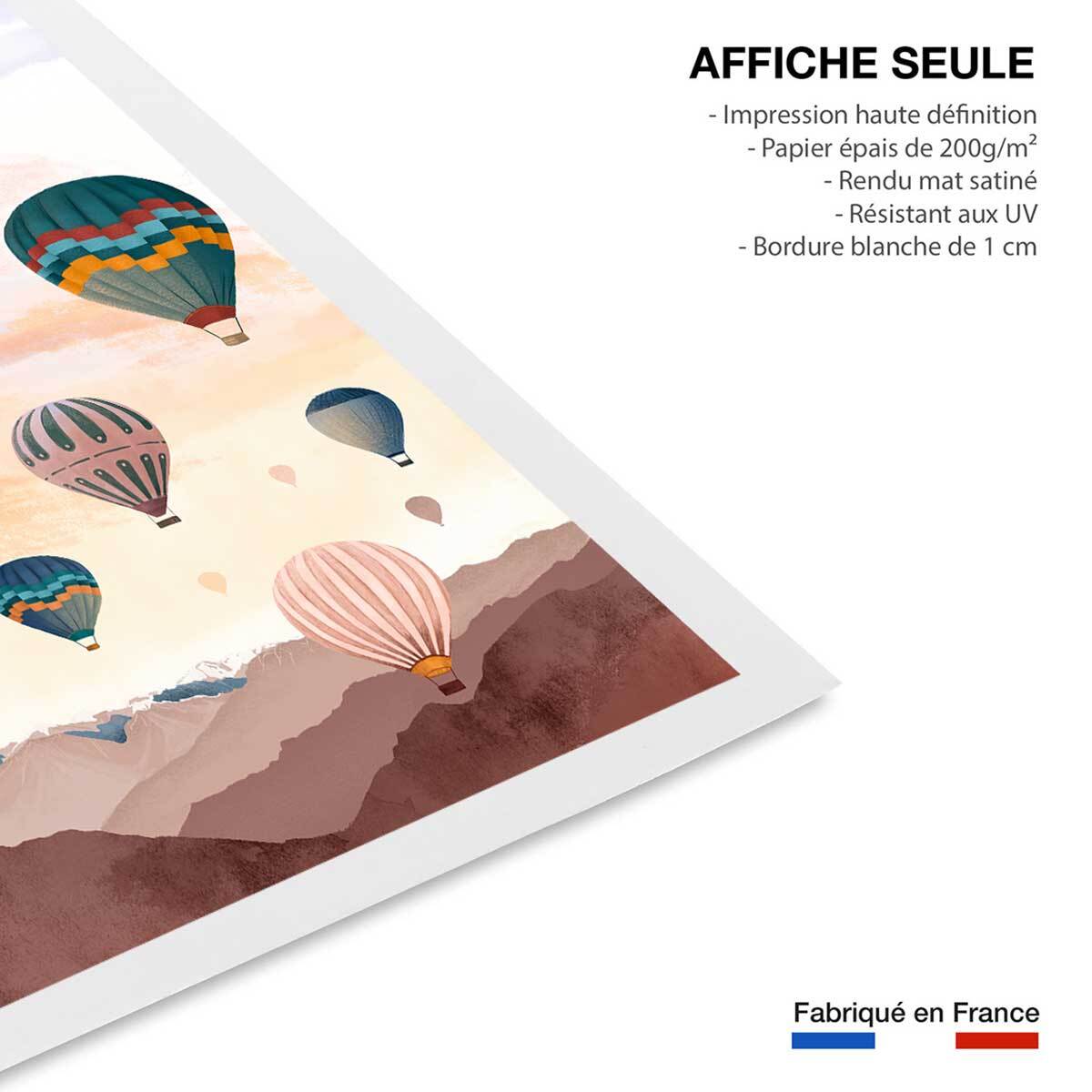 Affiche enfant ciel de montgolfière  Affiche seule