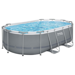Bestway Piscine hors sol tubulaire ovale Bestway Steel Pro Max 427 x 250 x 100 cm gris clair sans accessoires