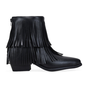 Botines cowboy negros con flecos
