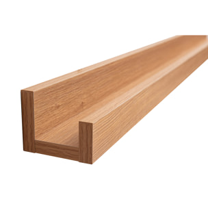Support mural cadres photos - étagère linéaire en bois clair chêne L120 cm LINEA
