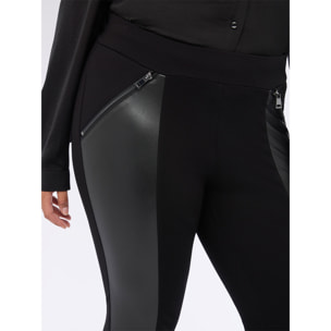 Fiorella Rubino - Leggings in punto Milano e tessuto spalmato - Nero