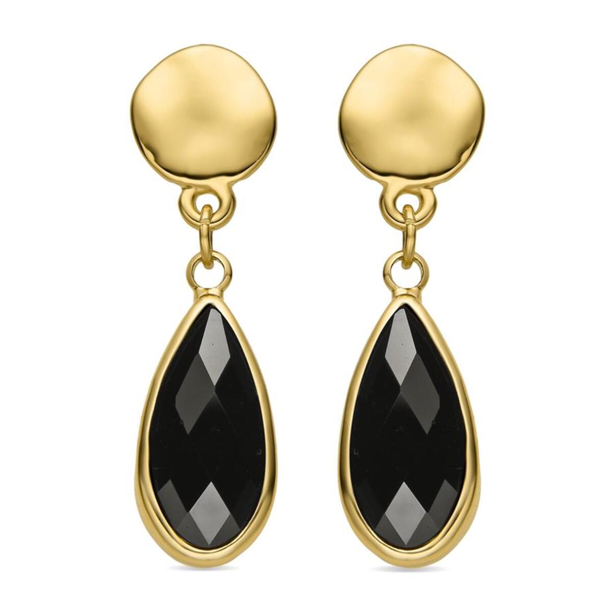 Pendientes con Resina Negra acabado oro 18k