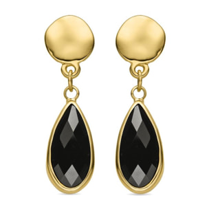 Pendientes con Resina Negra acabado oro 18k